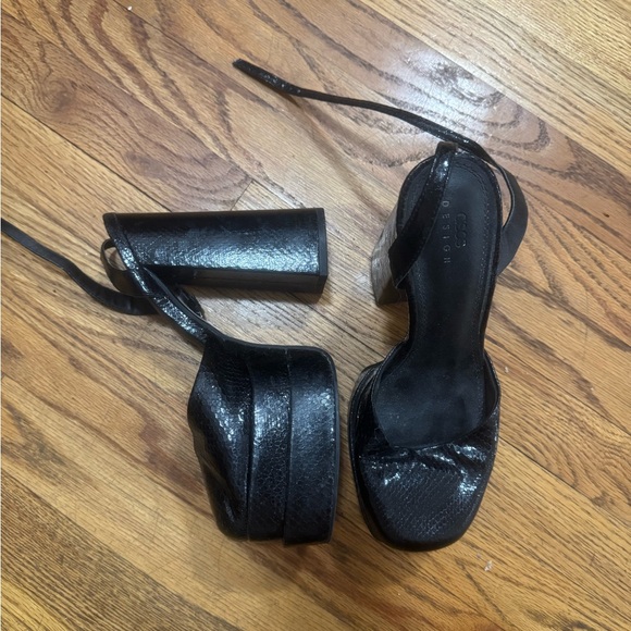 ASOS Black Platform Shoes with Chunky Heel - Picture 1 of 1